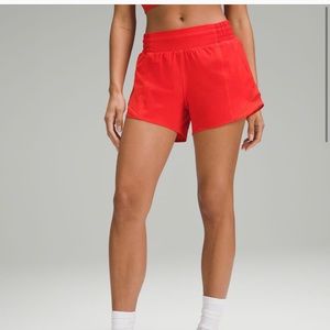 Lululemon hotty hot 4 inch HOT HEAT color (red orange)